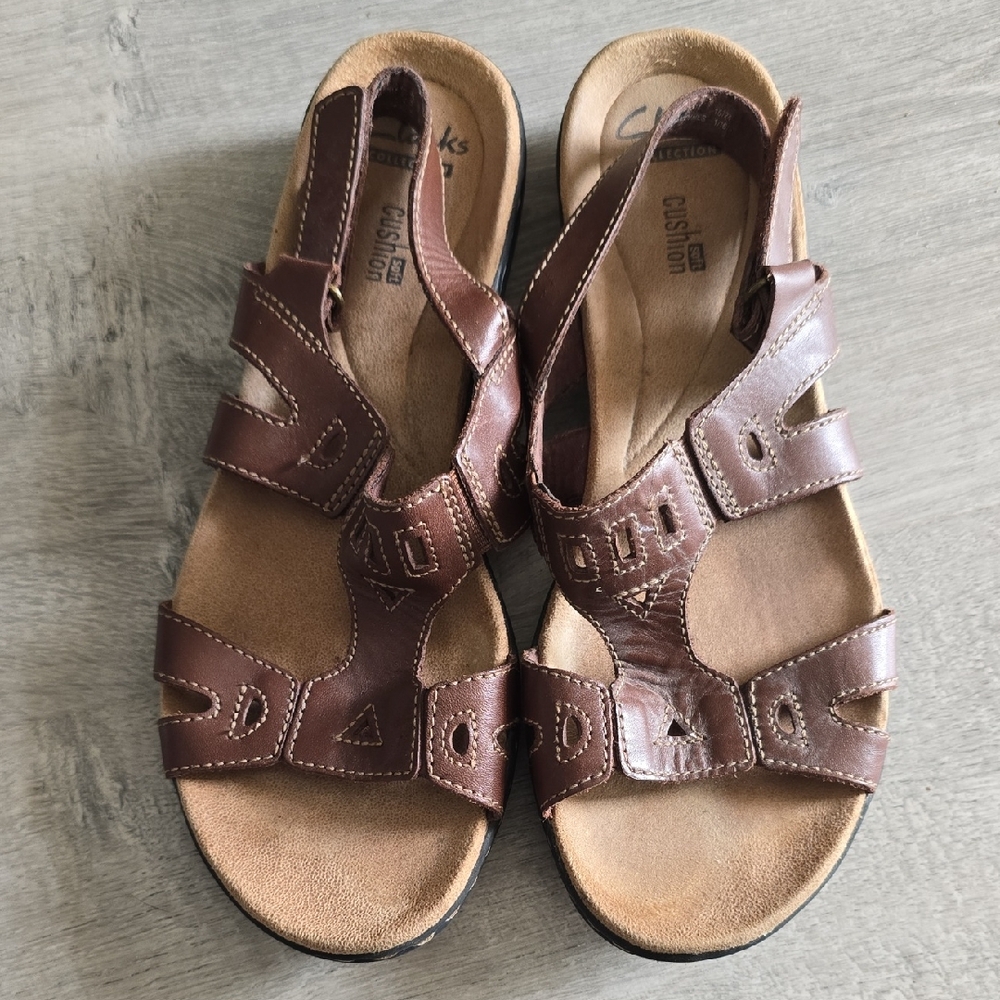 Clarks Women's Brown Leather Sandals